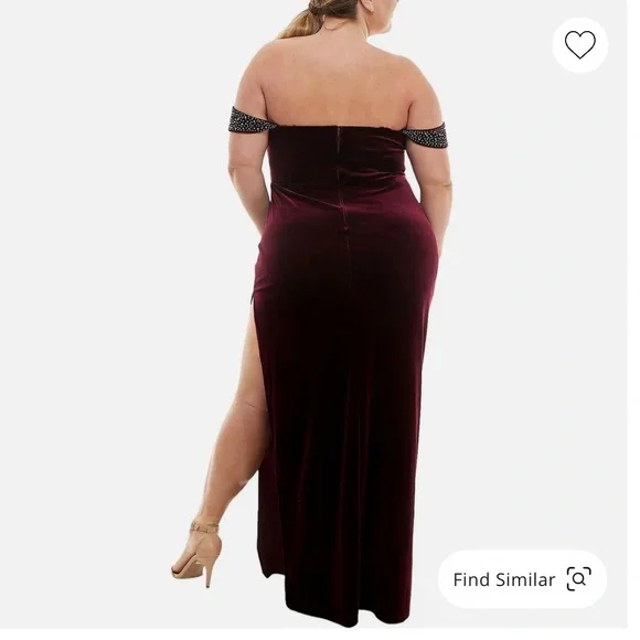 City Studio Strapless Burgundy Dress - Picture 2 of 10